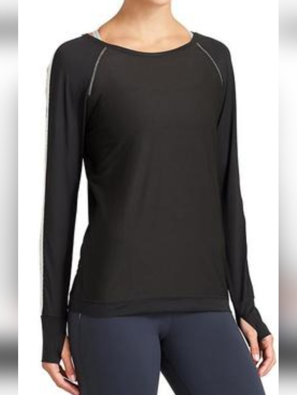 ATHLETA Women's Long Sleeves Athletic atop with Thumbs hole size L